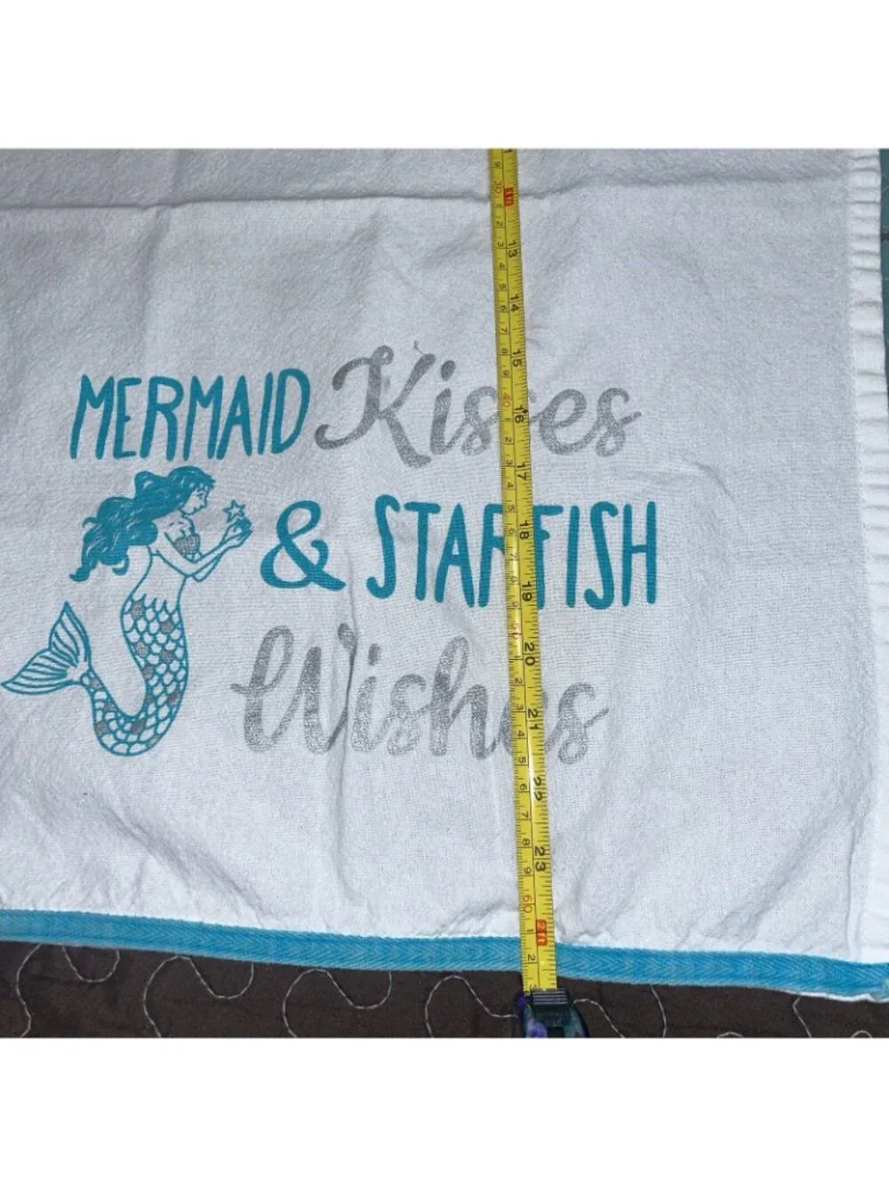 Mermaid Kisses & Starfish Wishes Print Dish Towel - DEI-17x24” 100 % Cotton